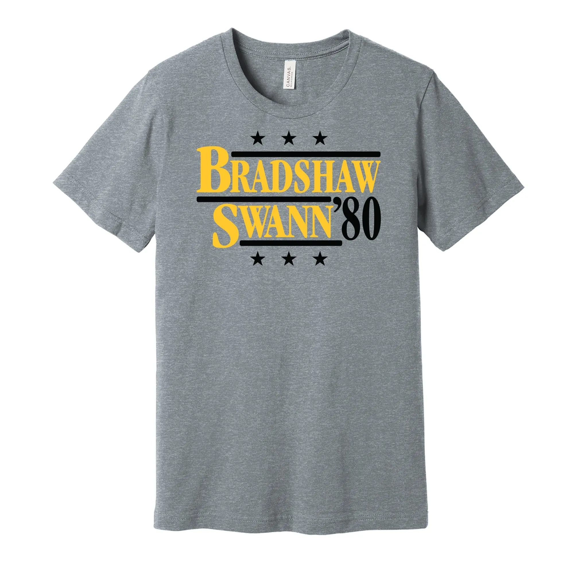 Bradshaw & Swann '80 - Pittsburgh Pennsylvania Legends Political Campaign Parody T-Shirt - Hyper Than Hype Shirts