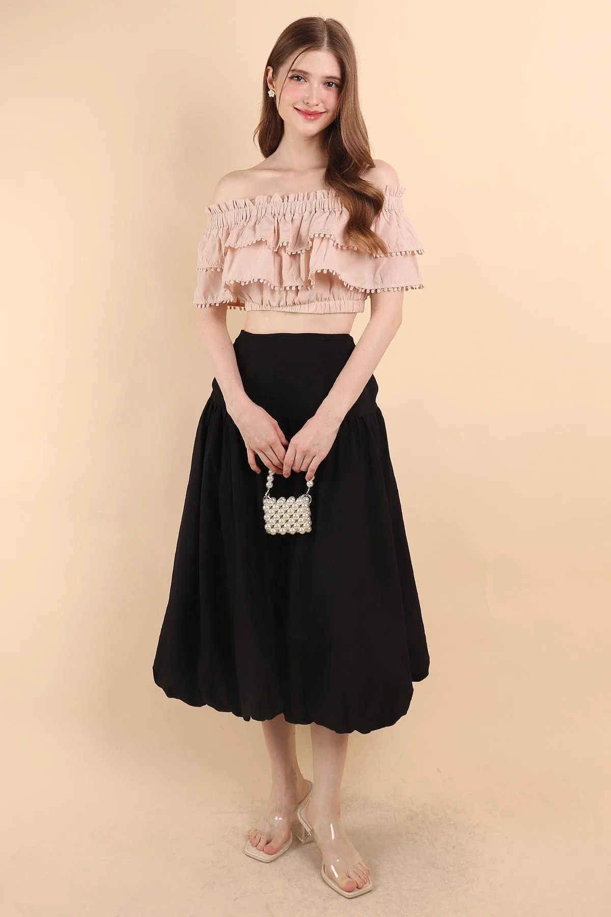 BRIA BUBBLE SKIRT IN BLACK