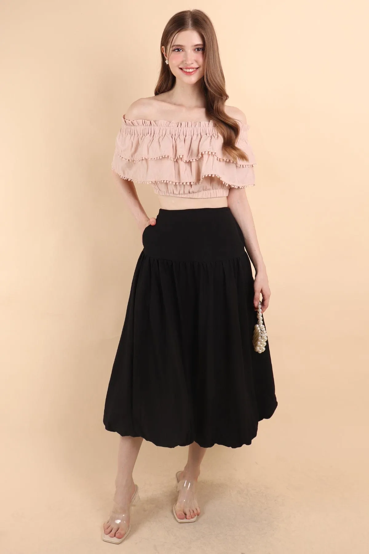 BRIA BUBBLE SKIRT IN BLACK