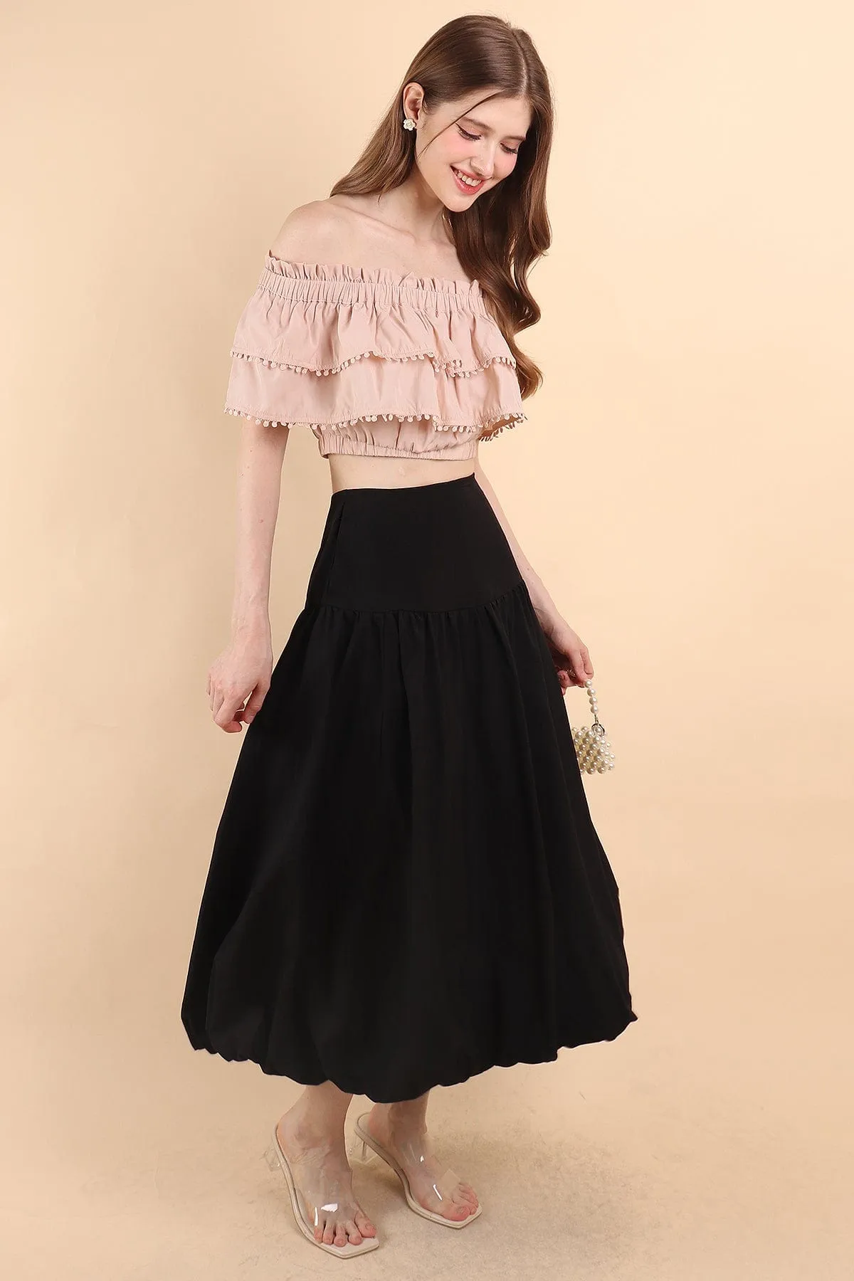 BRIA BUBBLE SKIRT IN BLACK