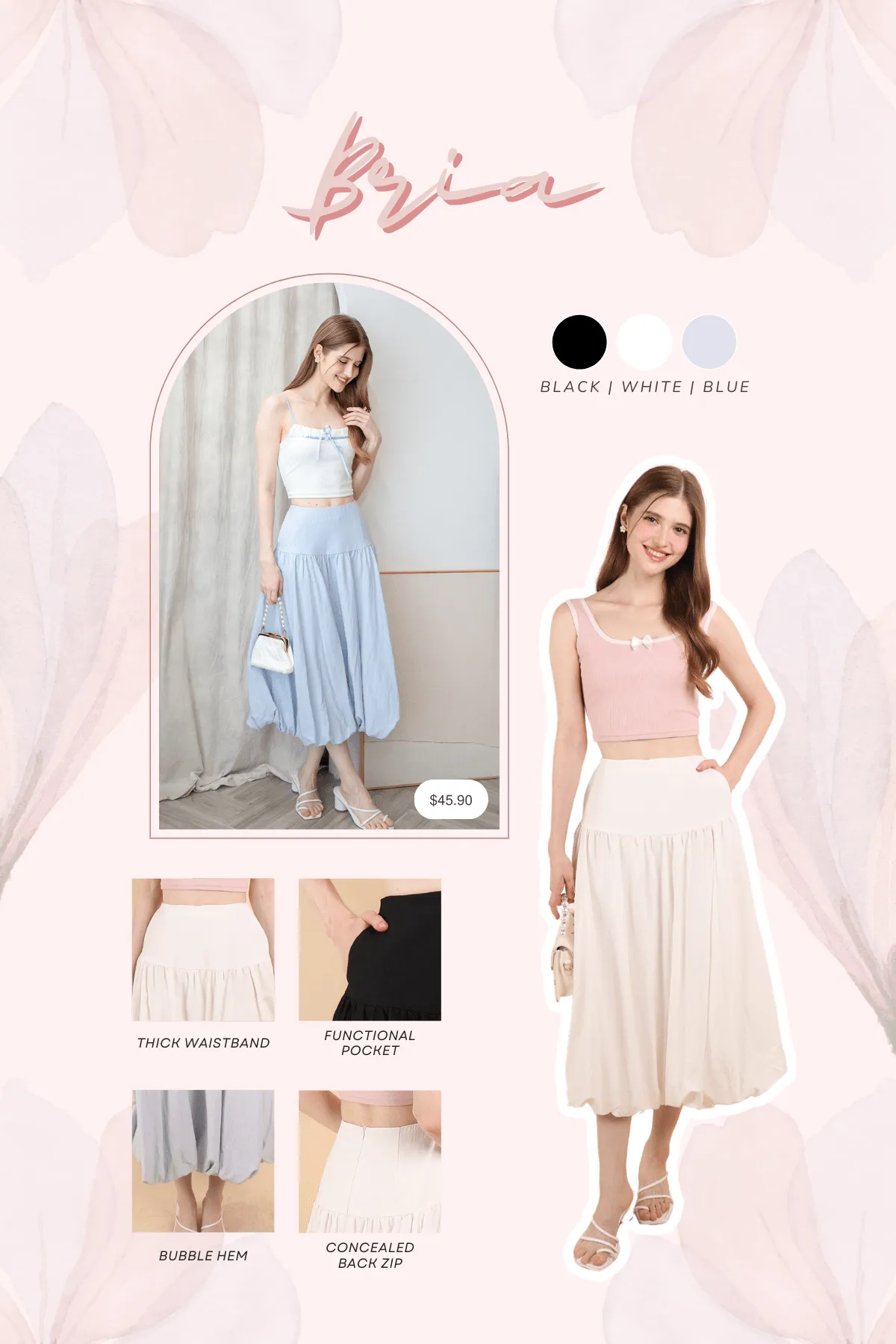 BRIA BUBBLE SKIRT IN BLUE