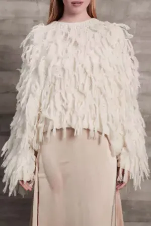British Style Elegant Solid Tassel O Neck Sweaters(5 Colors)