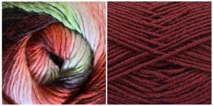 BURGUNDY   CROSSROADS - Embossed Natura Shawl KIT
