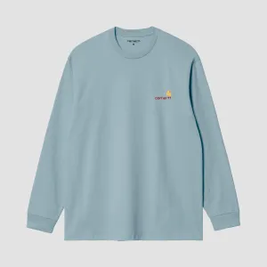 Carhartt WIP American Script Longsleeve T-Shirt Frosted Blue
