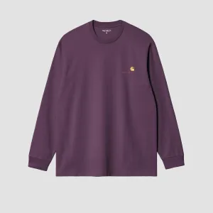 Carhartt WIP American Script Longsleeve T-Shirt Huckleberry