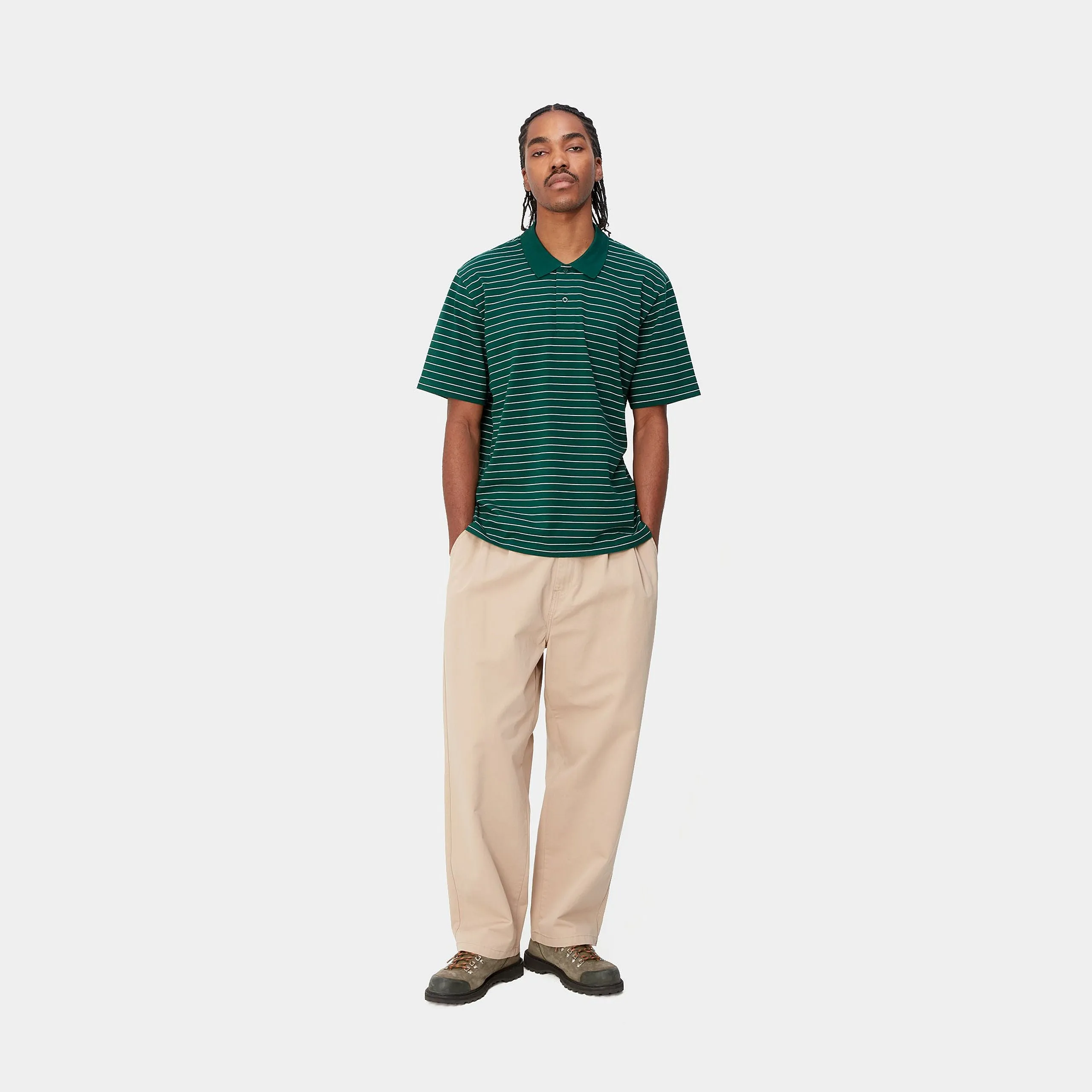 Carhartt WIP Cason Stripe Polo Shirt - Chervil