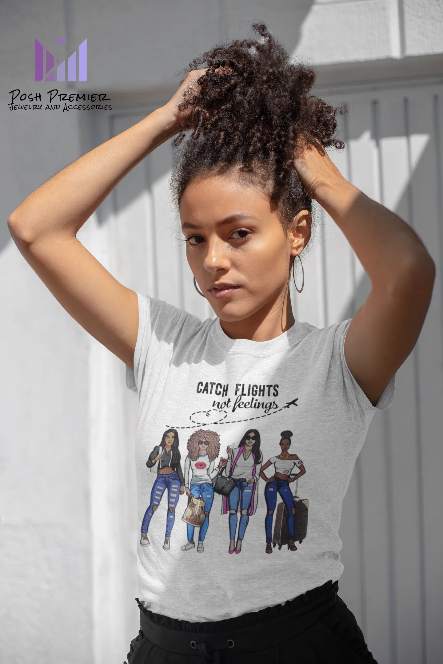 Catch Flights Not Feelings Jersey Short Sleeve Tee