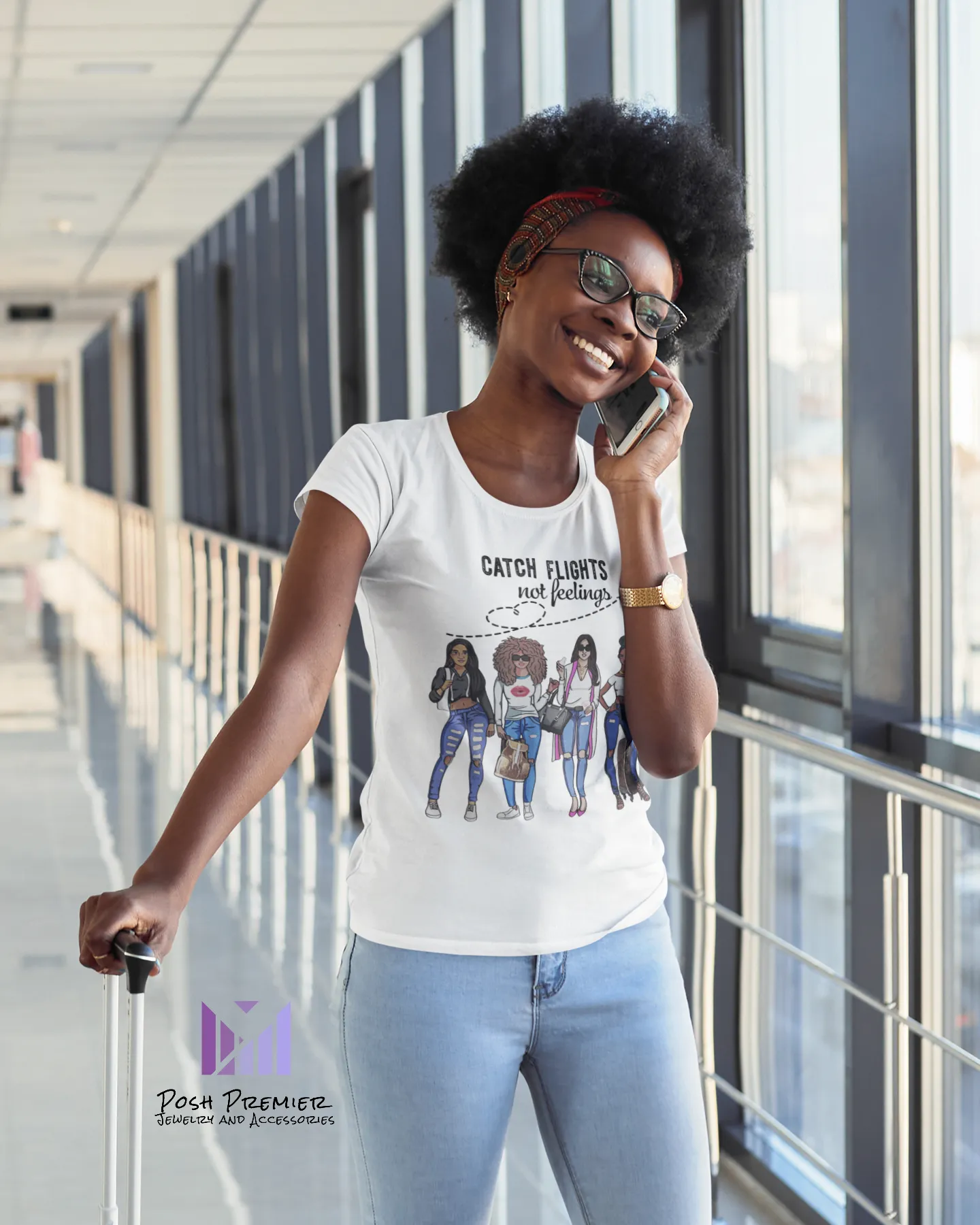 Catch Flights Not Feelings Jersey Short Sleeve Tee