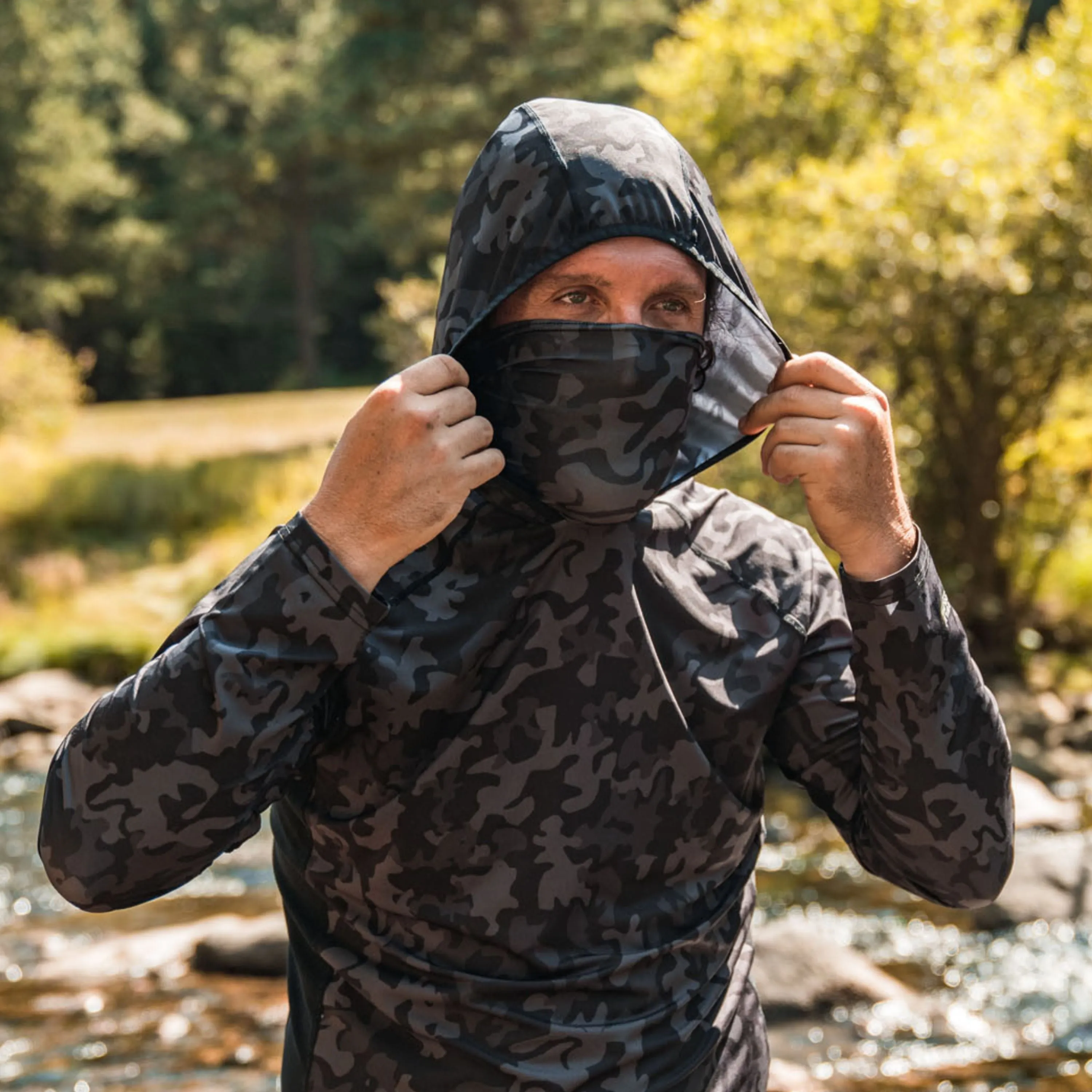 Chandail à capuchon manches longues avec cache-cou - Homme