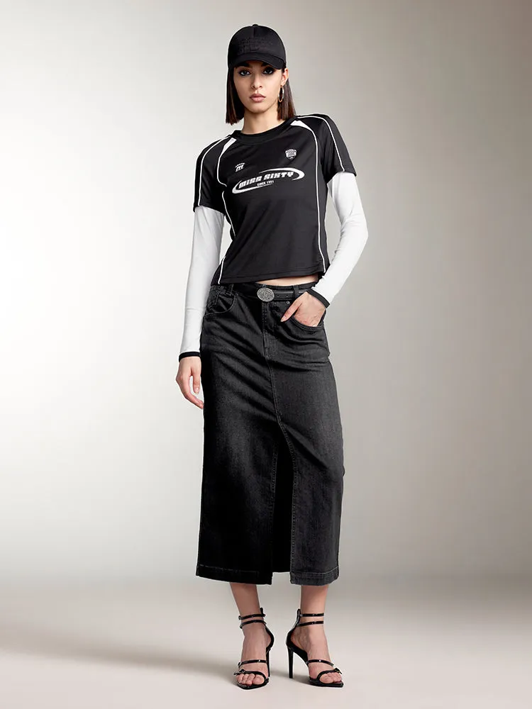 Color Contrast Printed T-Shirt