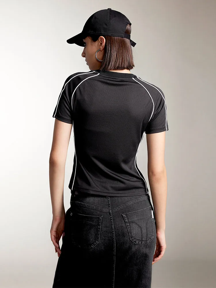 Color Contrast Printed T-Shirt