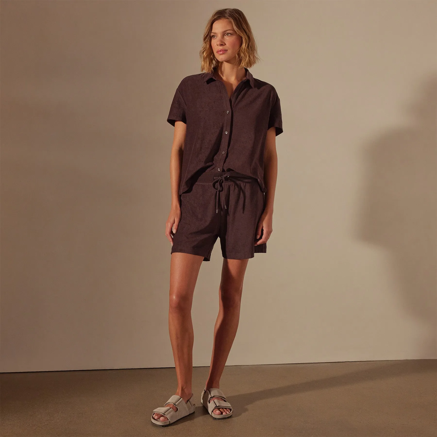 Cotton Terry Sweat Short - Mahogany