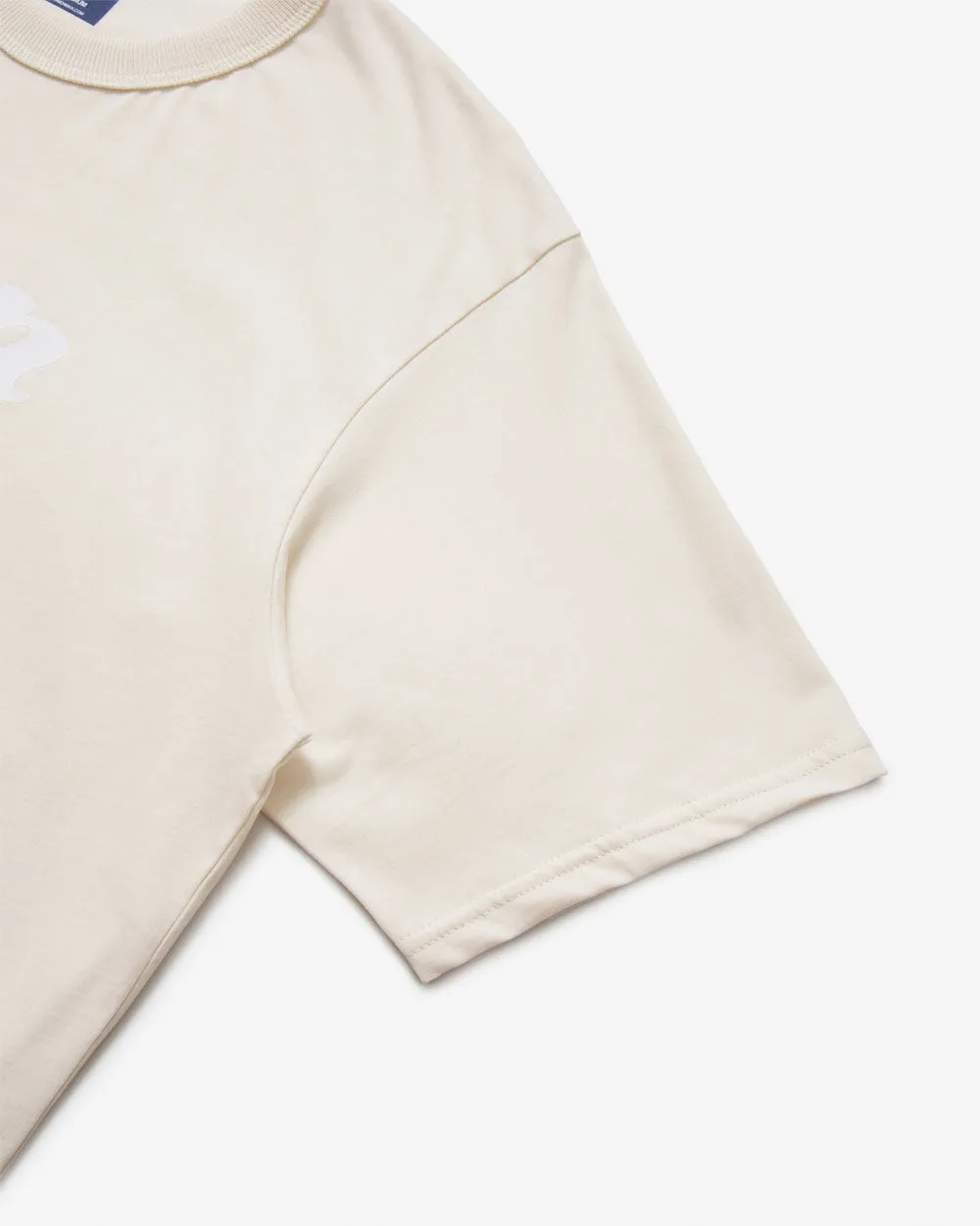 Curved Logo Boxy - Lightweight Supersoft T-Shirt - Ecru