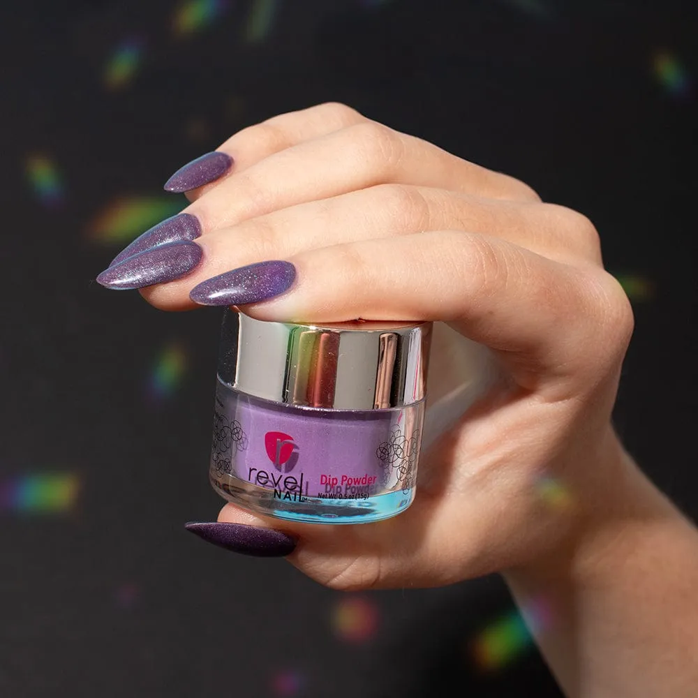 D877 Whirled View Purple Chrome Dip Powder
