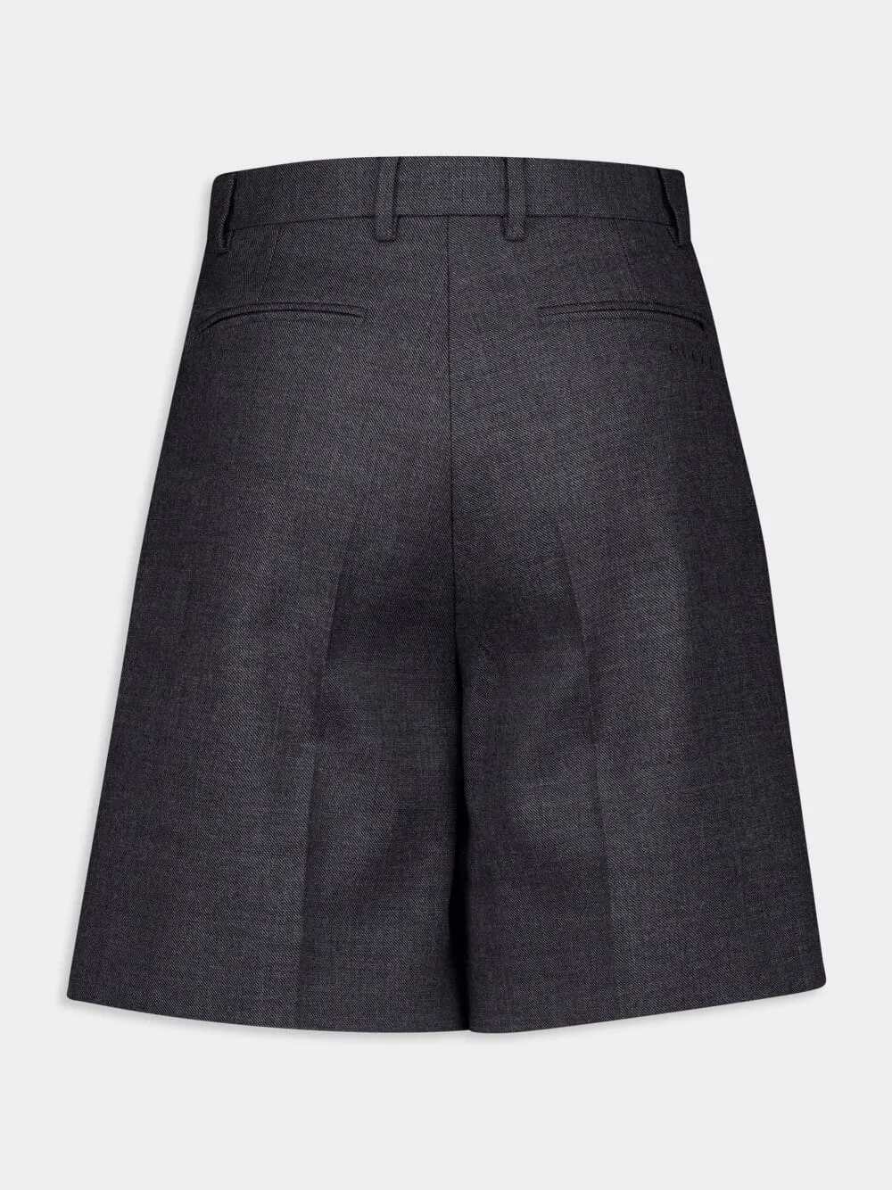Dark Grey Tailored Wool Shorts