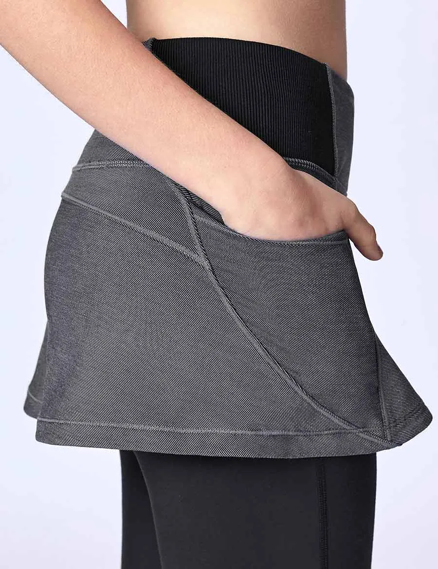 easyoga LA-VEDA Multipro Denim Lithe  Athleisure Pantskirt - J03 Jeans Black
