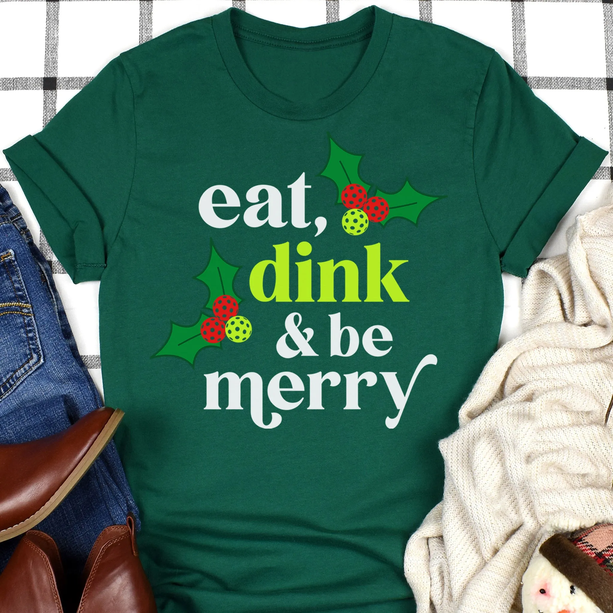 Eat, Dink & Be Merry Pickleball Tee
