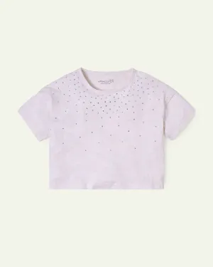 Embellished Boxy Crop T-Shirt