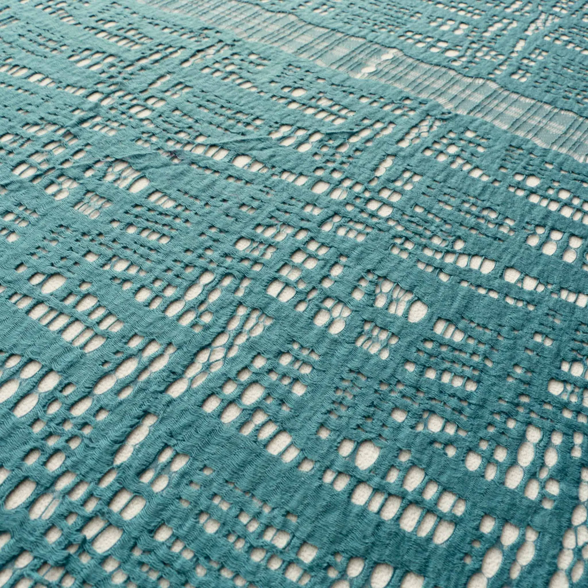 Embroidery Lace Fabric - Steel blue panels (85cm)