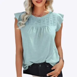 Eunice - Light Ruffle Sleeves Woman's Summer Top
