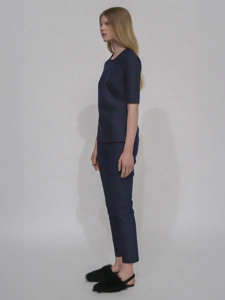 FITTED T-SHIRT TOP - STRETCH TWILL
