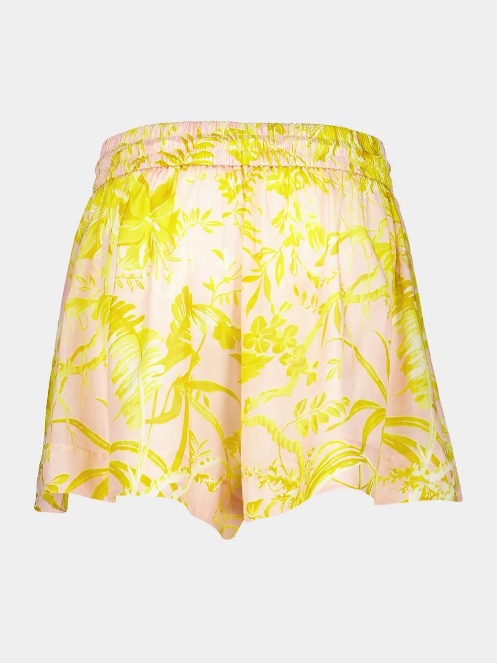 Floral-Print Silk Shorts