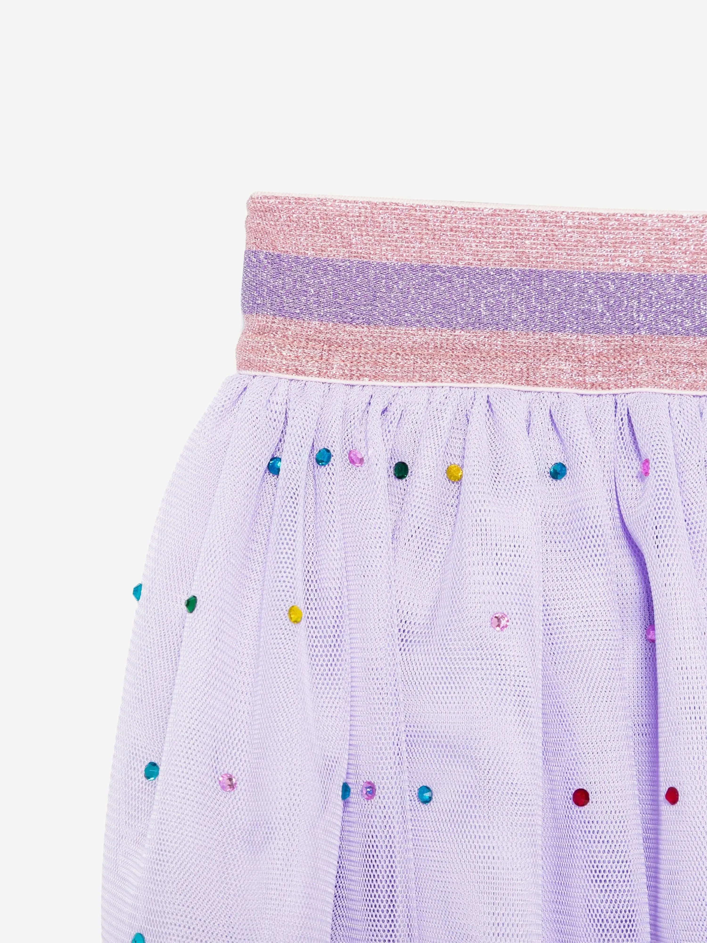 Girls Diamante Tulle Skirt in Purple