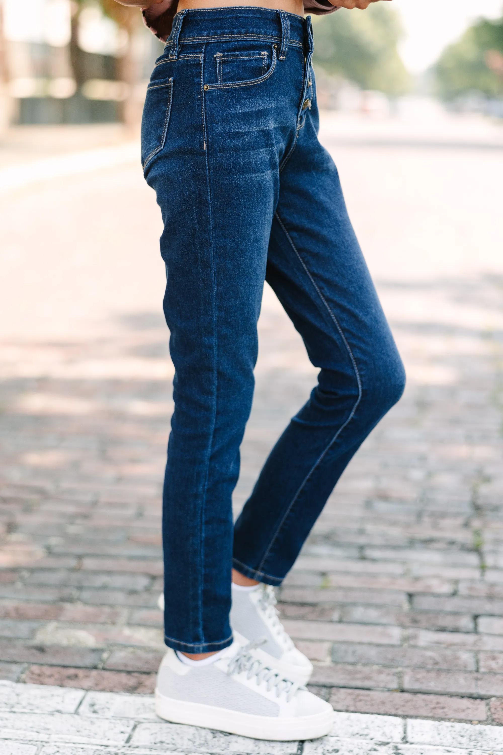 Girls: Feeling Bold Dark Wash High Waist Skinny Jeans