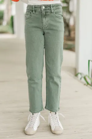 Girls: KanCan Created Joy Olive Straight Leg Jean