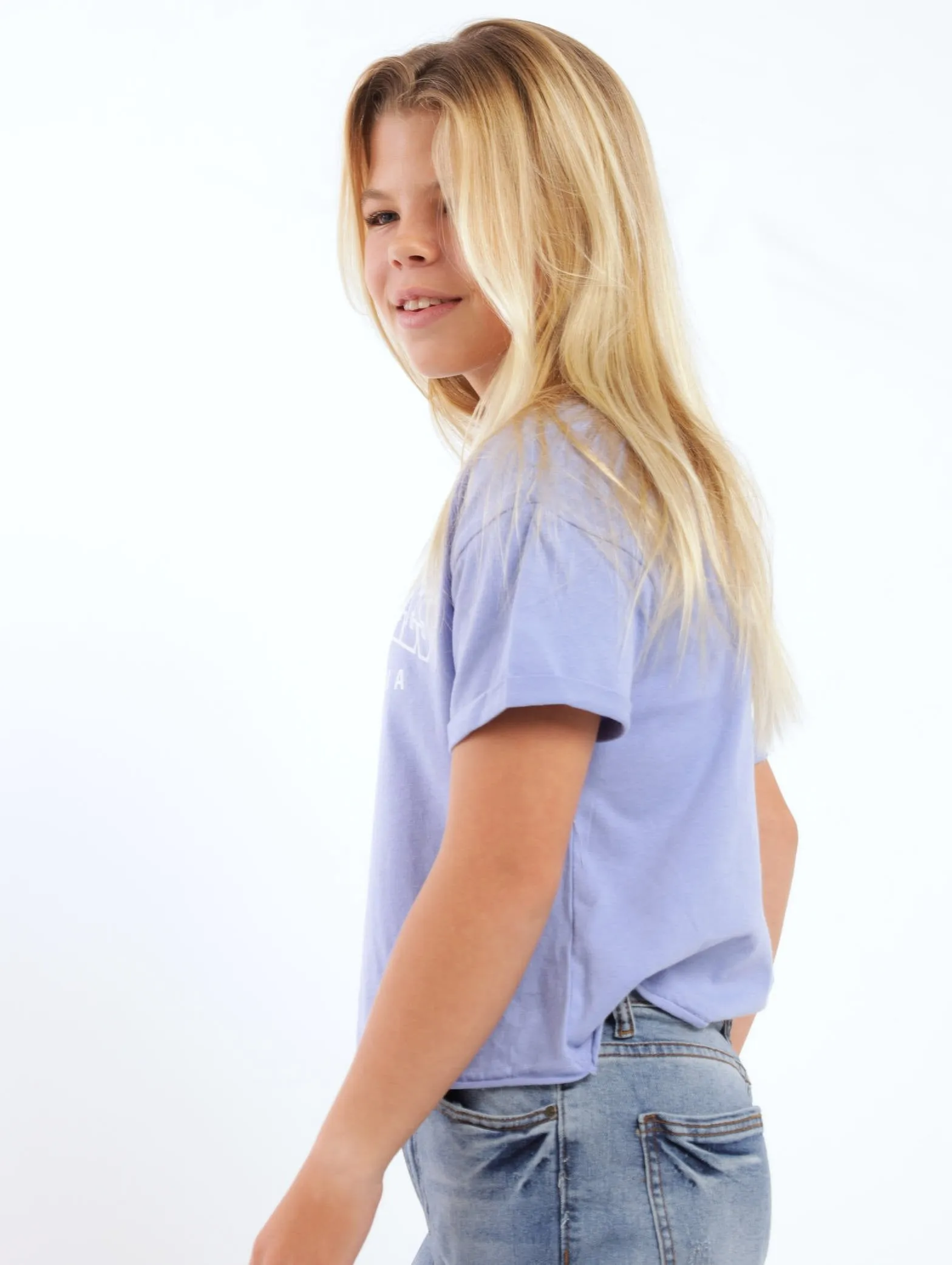 Girls Los Angeles Boxy Tee - Blue