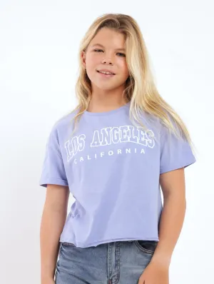 Girls Los Angeles Boxy Tee - Blue