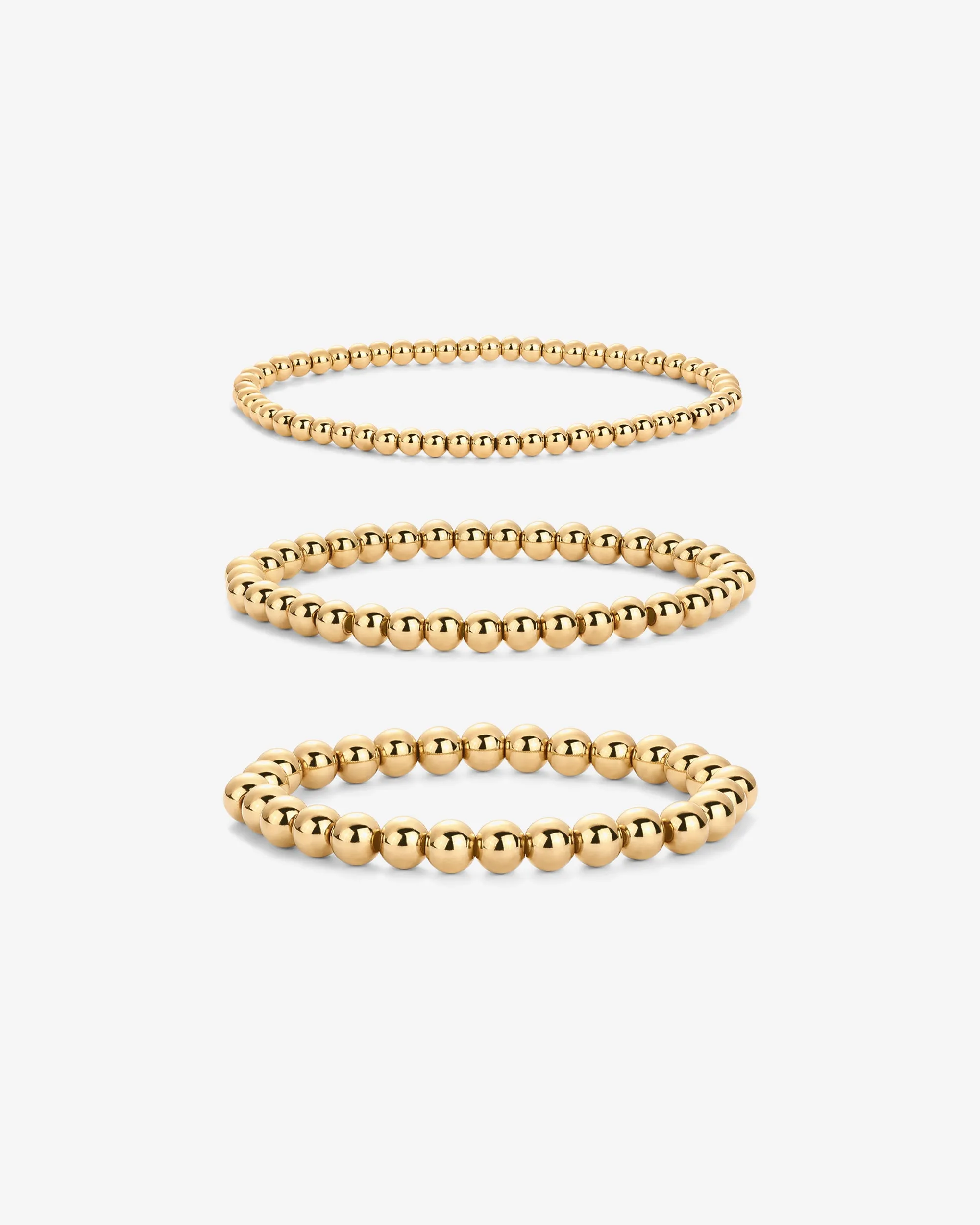 Gold Beaded Bracelet Trio