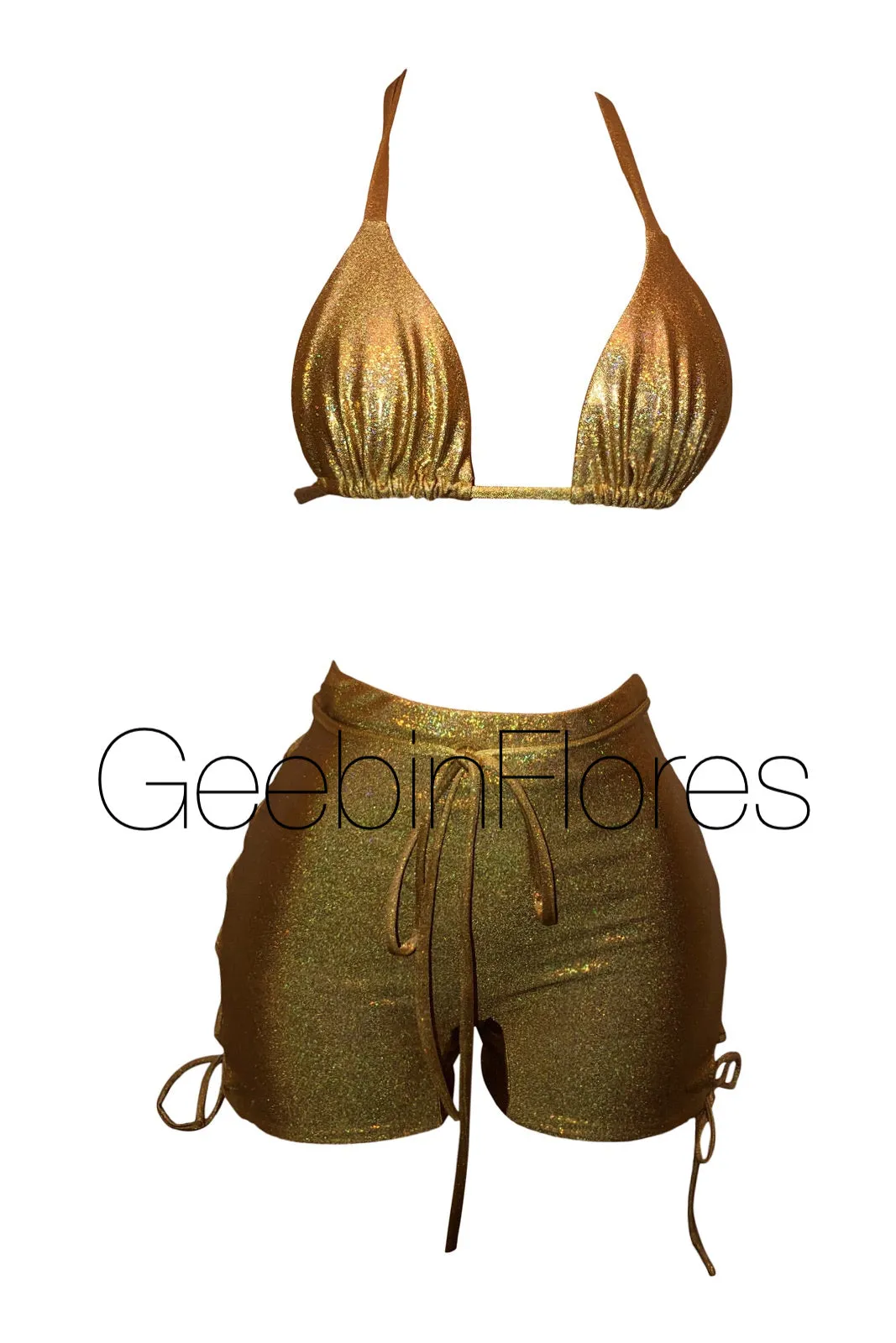 Gold Kiara Lace Up (Shorts Only)
