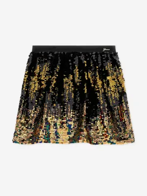 Guess Girls Sequins Midi Skirt in Black