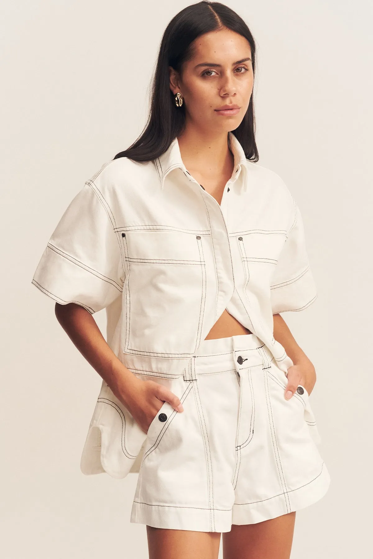Hana High Waisted Flared Short