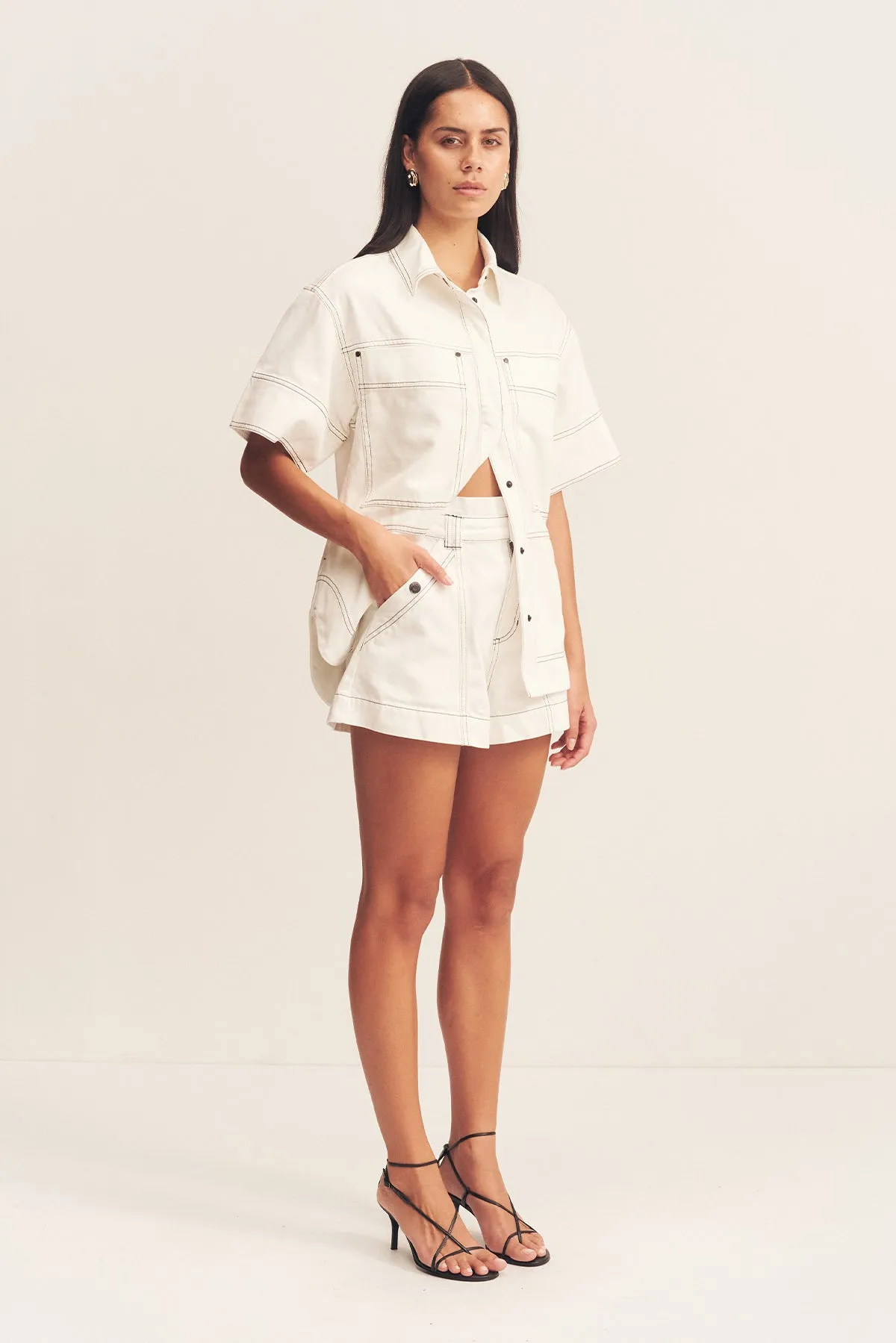 Hana High Waisted Flared Short