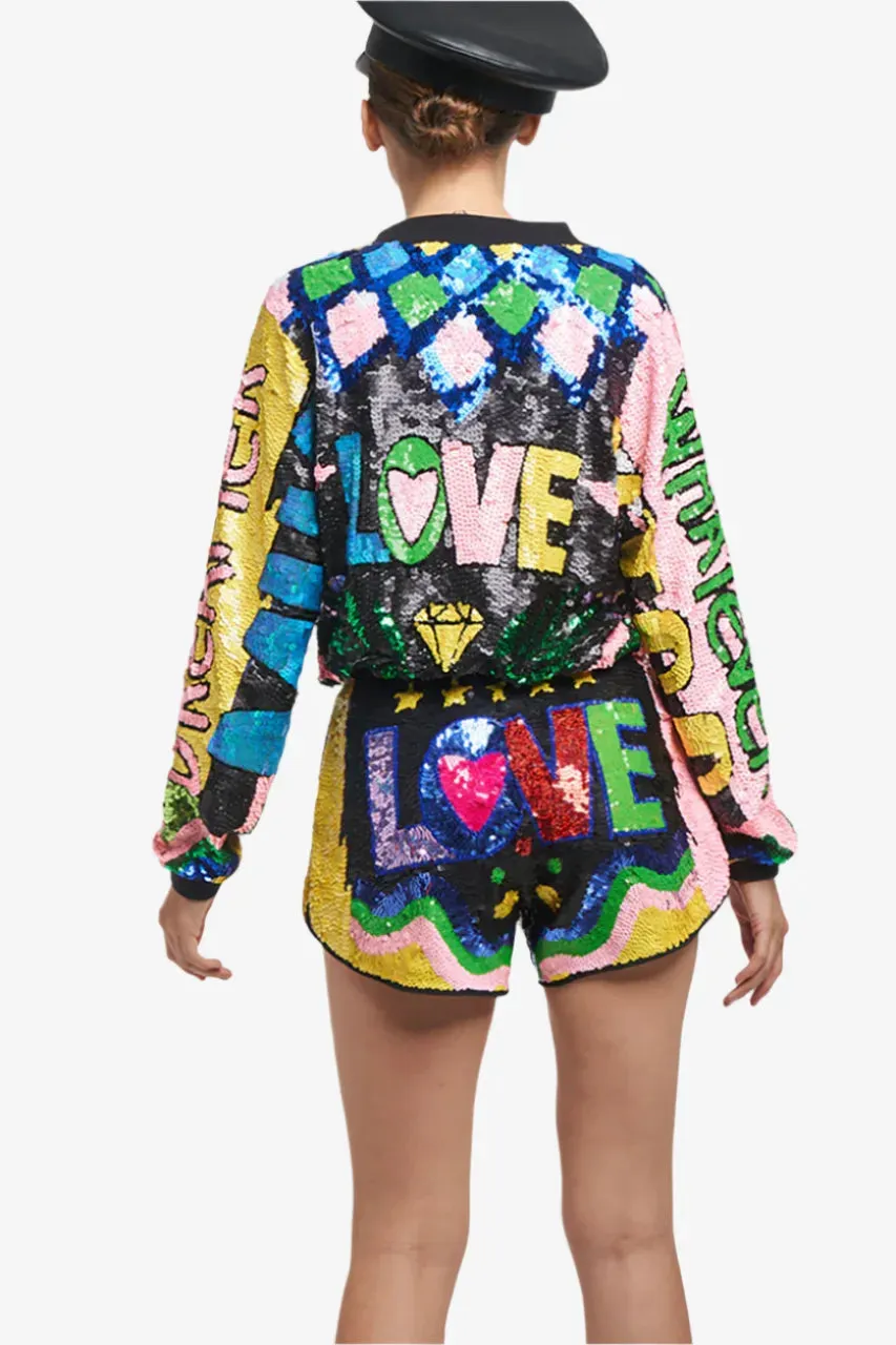 Happy Love Sequin Shorts