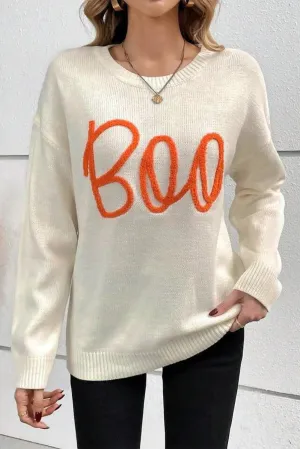 Hazel Blues® |  BOO Round Neck Long Sleeve Sweater
