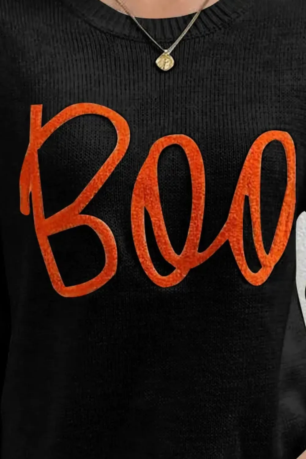 Hazel Blues® |  BOO Round Neck Long Sleeve Sweater