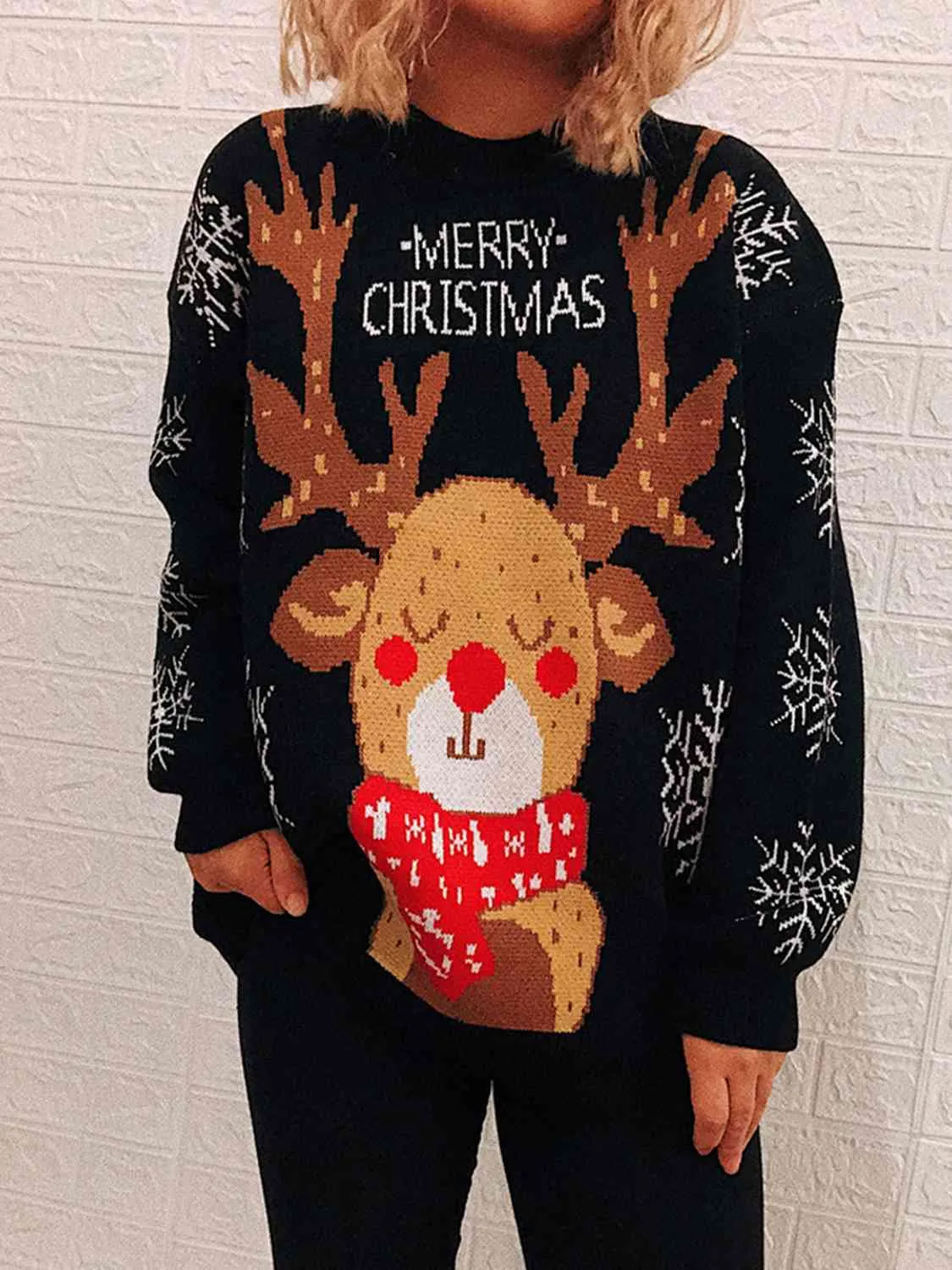 Hazel Blues® |  Christmas Element Long Sleeve Sweater