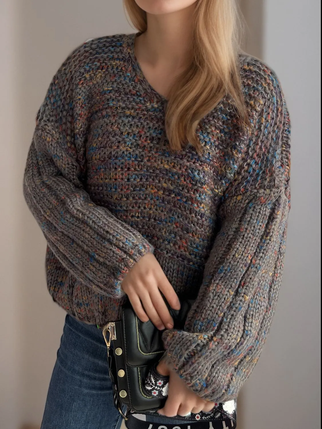 Hazel Blues® |  Dropped Shoulder Long Sleeve Sweater