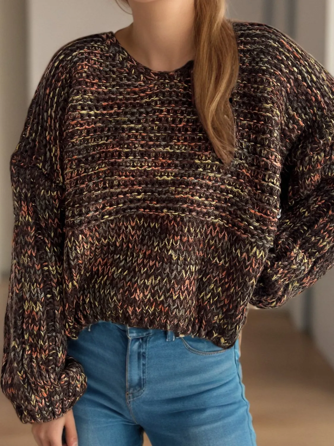 Hazel Blues® |  Dropped Shoulder Long Sleeve Sweater