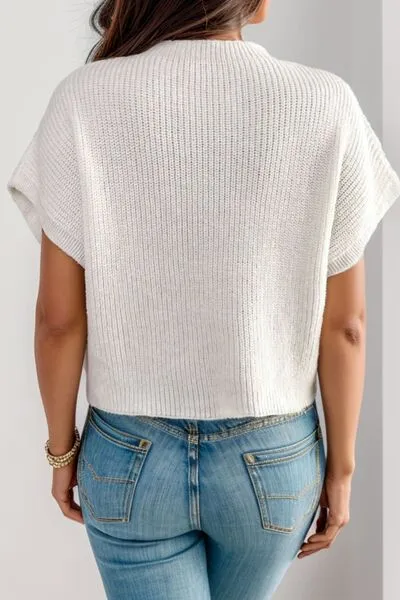 Hazel Blues® |  Flower Round Neck Short Sleeve Sweater