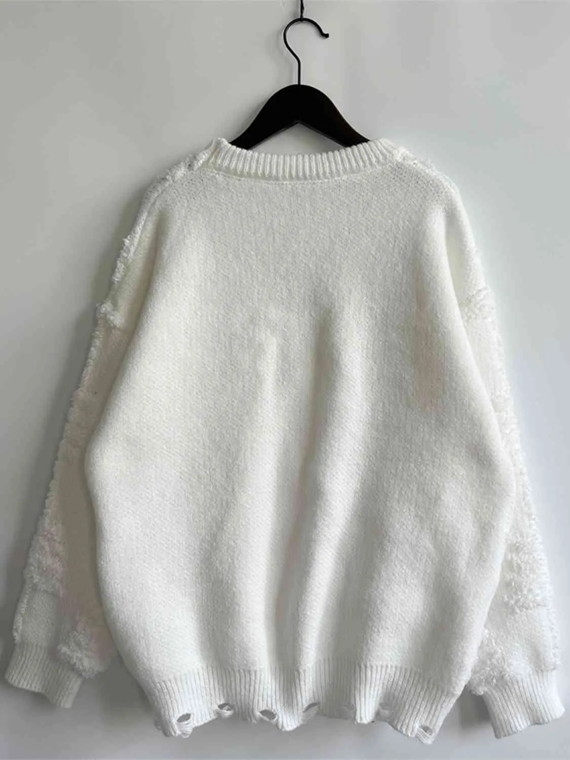 Hazel Blues® |  Pearl Detail Round Neck Long Sleeve Sweater