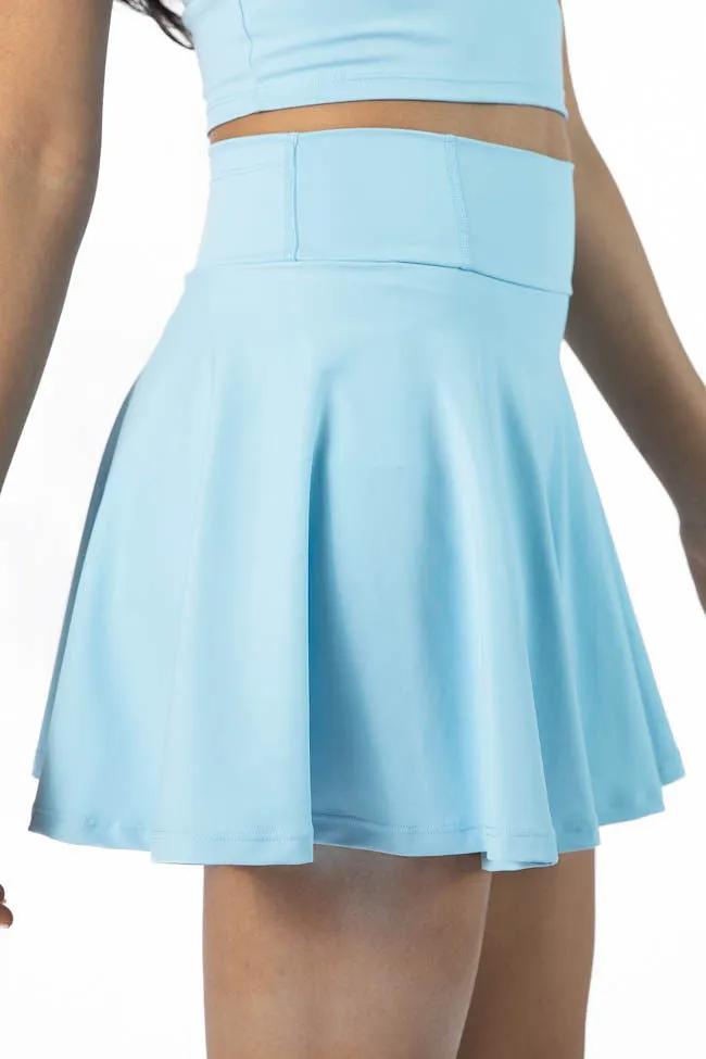 Head Start Light Blue Pleated Active Skort
