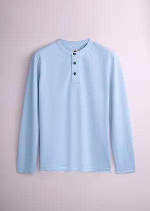Henley Full Sleeve Unisex Sky Blue