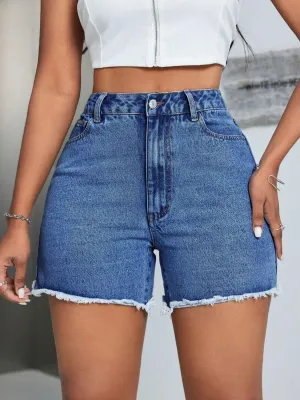 High Waist Denim Shorts – Classic Cut, Flattering Fit