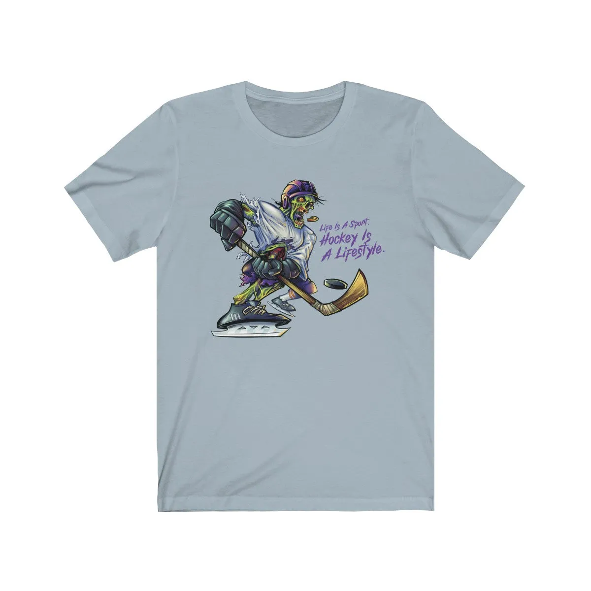 Hockey Zombie Graphic Short Sleeve T-Shirt