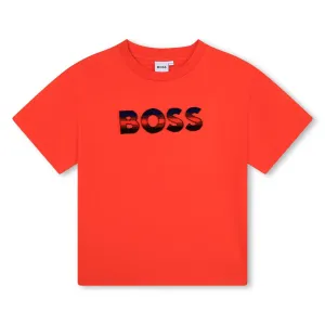 Hugo Boss Red Gradient Logo T-Shirt