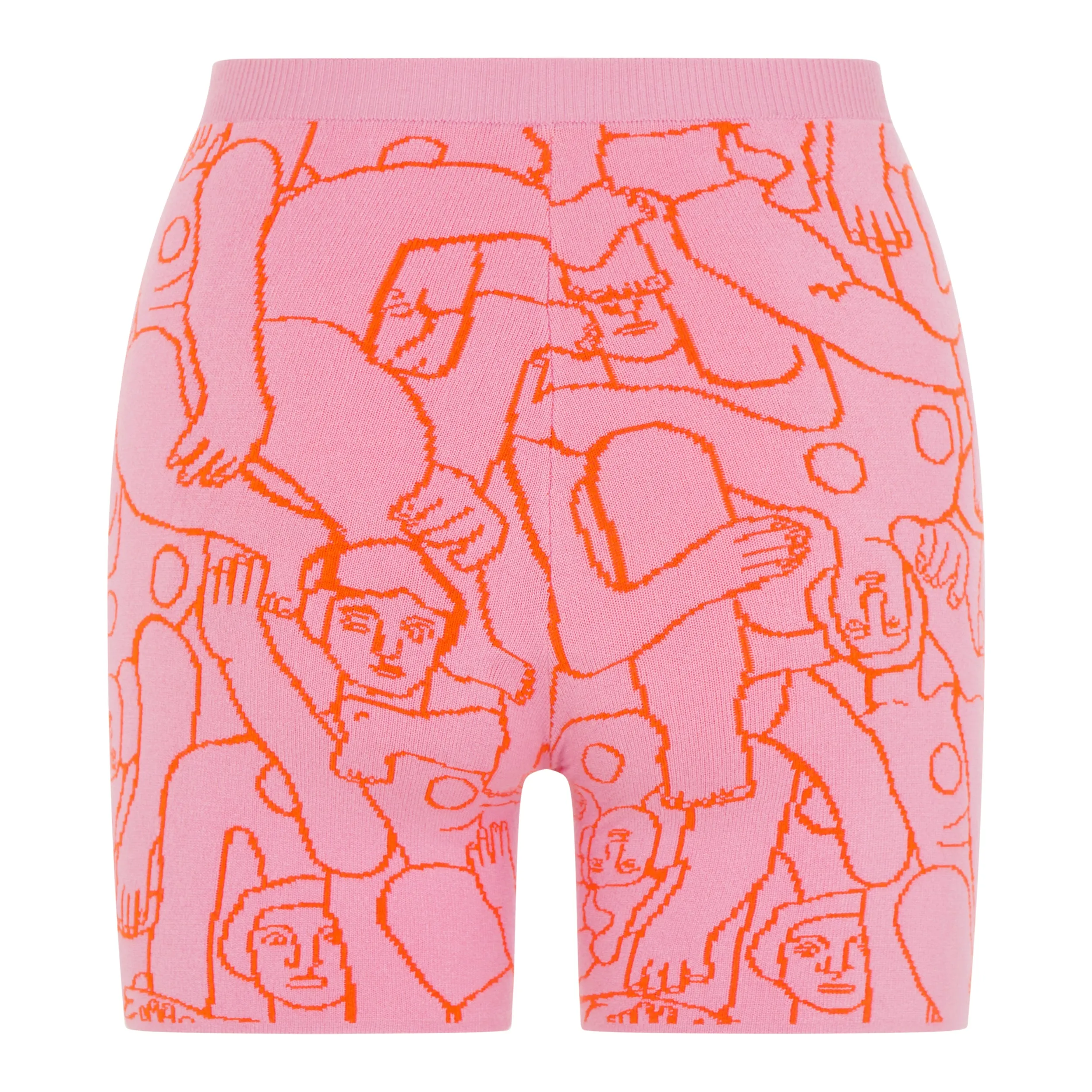 Human Mess Knitted Shorts (Pink/Orange)